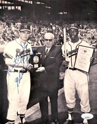 Eddie Mathews Signed Autographed 8X10 Photo Braves Mel Ott Award JSA AU16795 - Image 1 of 2
