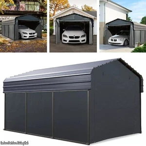 10x15ft Carport Heavy Duty with Sidewall Outdoor Shelter Garage for Car Boat - Picture 1 of 12