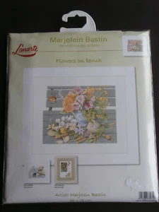 Lanarte Kreuzstich Set - Marjolein Bastin - Blumen auf Bank - 38 x 28 cm - Bild 1 von 7