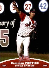 2007 Lowell Spinners Grandstand #30 Eammon Portice Oakland Park Florida FL Card