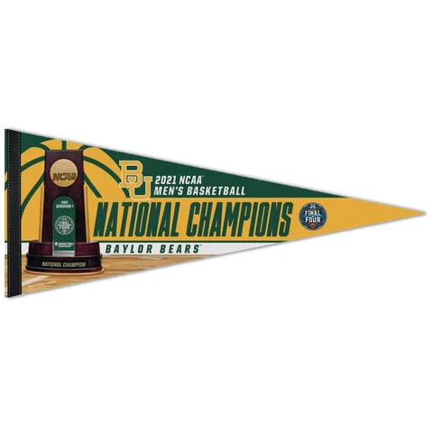 2021 Baylor Bears Premium Felt Pennant Roll-Up 12"x30" NCAA Basketball Champions Cover