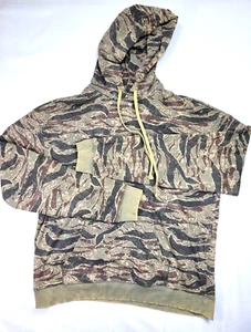 H & M DIVIDED Jungle Camouflage Tiger Stripe Men's LARGE Distressed - Picture 1 of 10