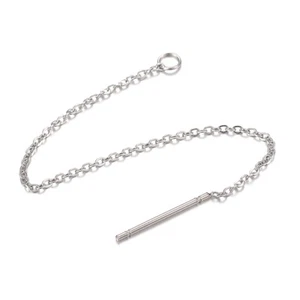 100 Stck. 304 Edelstahl Durchziehgewinde Ohrring Ketten Stick Loop 100 mm - Bild 1 von 2