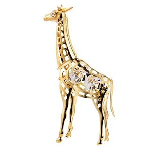 SWAROVSKI CRYSTAL ELEMENT STUDDED GIRAFFE FIGURINE ORNAMENT 24K GOLD PLATED - Picture 1 of 5