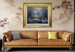 Thomas Kinkade ~ Blessings of Christmas 16x20 S/N Oil on Canvas - Picture 1 of 6
