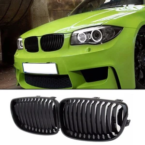 Gloss Black Front Kidney Grille For BMW E81/E82/E87/E88 1-SERIES 2007-2013 2012 - Picture 1 of 5