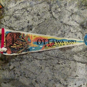 Banderín vintage de fieltro Ottawa Ontario Canadá 23" - Imagen 1 de 9