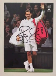 Roger Federer Signed In Person French Open 6 X 4 Inch Promo Card Tennis legend - Bild 1 von 4