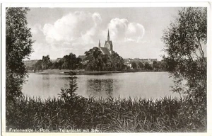 Cartolina Freienwalde/Pomerania vista parziale con lago, chiesa 1933 - Foto 1 di 1