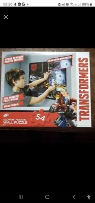 Transformers Glow in The Dark 54 Piece Wall Puzzle Self Adhesive Jigsaw   New - Image 1 of 4