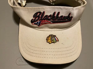 Chicago Blackhawks NHL Hockey American Flag Visor Americana Vintage USED RARE - Picture 1 of 6