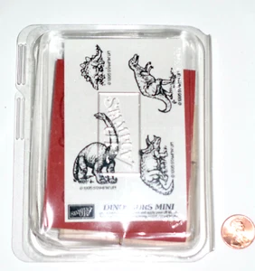 ¡ESTAMPIN' UP! JUEGO DE MINI SELLOS DE GOMA DINOSAURIOS -4 PIEZAS - SIN MONTAR - NUEVO/COMO NUEVO - Imagen 1 de 2