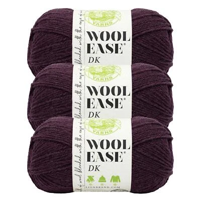 (3 Pack) Lion Brand Yarn 636-159G Wool-Ease DK Yarn, Eggplant - Image 1 of 4