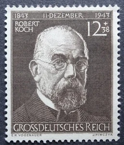 Robert Koch, Nobel Medicine, Bacteriologist, Nazi Germany Third Reich 1944 MNH - Picture 1 of 1