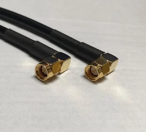 SMA Male Angle to SMA Male Angle Pick Your Length RG58 Coaxial Pigtail Cable USA - Picture 1 of 2