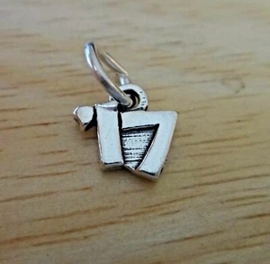 Sterling Silver 8x9mm Small '17 Birth Anniversary Wedding Graduation 2017 Charm - Picture 1 of 3