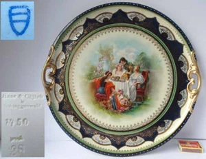 Plato de punto, Haas & Czjzek en Schlaggenwald, Bohemia, alrededor de 1880 G877 - Imagen 1 de 11