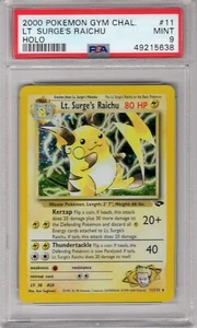 LT. SURGE'S RAICHU 2000 POKEMON GYM CHALLENGE PRIMERA EDICIÓN HOLO 11/132 PSA 9 COMO NUEVO - Imagen 1 de 2