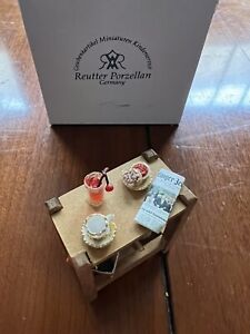 Garden Table Reutter Filled Decorated Wood Dollhouse Miniature