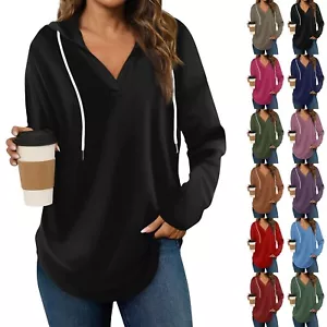 WomenGraphic Hoodies Ladies Hoodies Round Neck Long Sleeve Oversized Sweatshirt5 - Picture 1 of 48