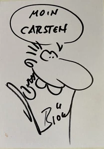 Werner Brösel Rötger Feldmann signiert Zeichnung Unterschrift Signatur Autogramm - Bild 1 von 2