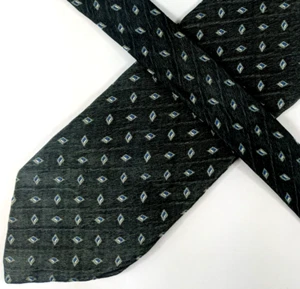 Bally Herren Krawatte, dunkelgrau mit blauem geometrischem Muster, scharf! - Bild 1 von 7