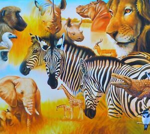Charles Lynn Chick Bragg "AFRICAN (animal) MONTAGE" Hand Signed Lim.Ed on Canvas