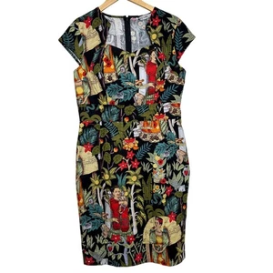 Grace Karin NWT Tropical Print Frida Kahlo Dress Retro Pinup Black L Large - Picture 1 of 11
