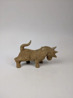 A Chinese Han Dynasty Gray Pottery Figure Of A Three -Horn Beast - Image 1 of 4
