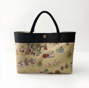 Japanese Tote Bag – Handmade Kimono Fabric Purse with Heian Nobles | Storyline - Picture 1 of 5