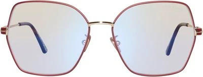 Óculos óptico Tom Ford TF5876-B 028 geométrico borgonha/ouro 56-16-140 - Imagem 1 de 3