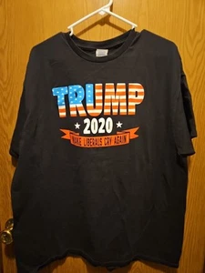 Trump 2020 Make Liberals Cry Again Black Tshirt XL Unisex Delta Proweight Brand - Picture 1 of 4