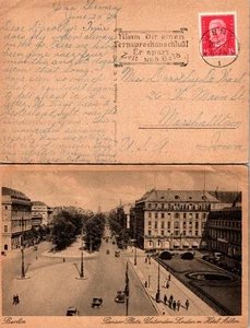Berlin Pariser Platz Unter den Linden Hotel Adlon Postcard 1929 Handwritten - Picture 1 of 1