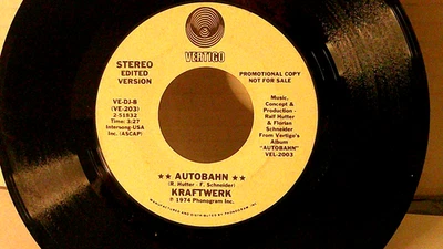 Kraftwerk,Vertigo DJ-8,"Autobahn"US,7" 45,1975 kraut Rock PROMO classic,Mint- - Imagem 1 de 2