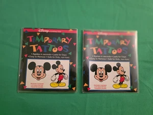 Vintage Disney Temporary Tattoo Mickey Mouse New Gift Collectible Lot of 2 - Picture 1 of 3