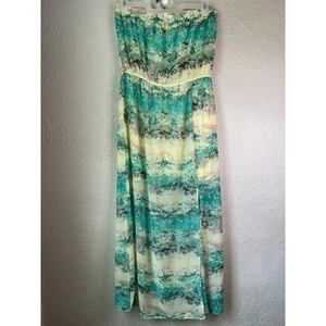 Milano Trägerloses Maxikleid Abstraktes Muster Freizeit Sommerkleid Größe 8 - Bild 1 von 5