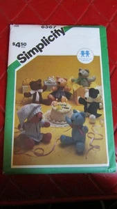 Vintage UNCUT Simplicity CHIC TEDDY BEAR CLOTHES Sewing PATTERN #6143 - 1980's - Picture 1 of 2