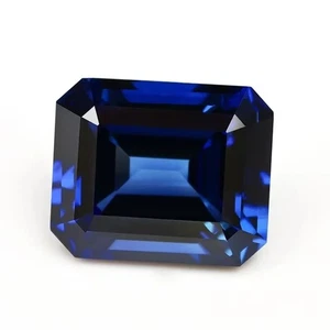 Bonita piedra preciosa de dureza Mohs zafiro azul corte esmeralda VVS gemas sueltas - Imagen 1 de 9