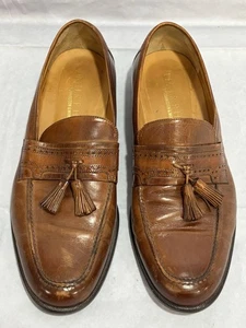 Scarpe Johnston & Murphy mocassini uomo taglia 10,5 M pelle marrone nappa Made Italy - Foto 1 di 17