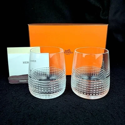 Hermes Paris Intervalle Glasses Tumbler Pair set Tableware in Box Japan Auth - Image 1 of 4