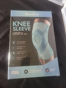 Welnove Kompression Knie Sleeve zur Schmerzlinderung Large versiegelt Neu mit Etikett! - Bild 1 von 2