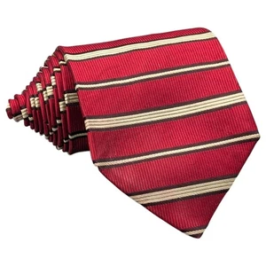 Brooks Brothers Tie Mens Red Beige Silk Classic Neckwear Made USA Preppy Striped - Picture 1 of 7
