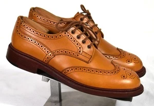 $745 Tricker's Trickers Anne Brogue Country Shoes Acorn Tan Antique UK 7.5 US 9 - Picture 1 of 10