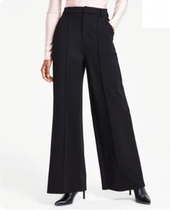 Pantalones de vestir para mujer Lafayette 148 de pierna ancha talla 14 negros - Imagen 1 de 4