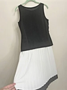Vestido Falda Jessica Howard Negro Blanco Plisado Capas Dos Piezas Look Talla 6 - Imagen 1 de 9