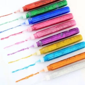 10x GLITZER KLEBESTIFTE Kinder Kind verschiedene Farben Kartenbasteln Basteln Scrapbooking - Bild 1 von 4