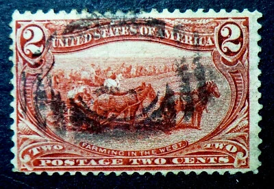 286 used 1898 2c Trans Mississippi Exposition Farming in the West horses wheat - Image 1 of 2