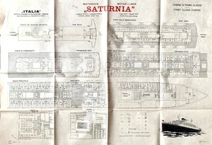 Piano Deck Prima Classe 1937 Linea Italiana SATURNIA - Post Retrofit - Ottimo - Foto 1 di 1