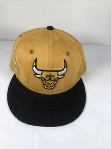 Chicago Bulls Snapback Hat/Cap Suede Tan & Black Split dye 9Fifty New Era OSFM - Picture 1 of 7