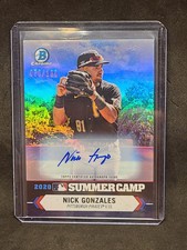 21 Bowman Chrome Nick Gonzales Summer Camp Insert Auto /100 Pittsburgh Pirates